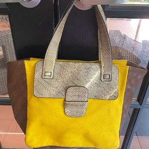 Marc jacobs collection quilted python trim tote